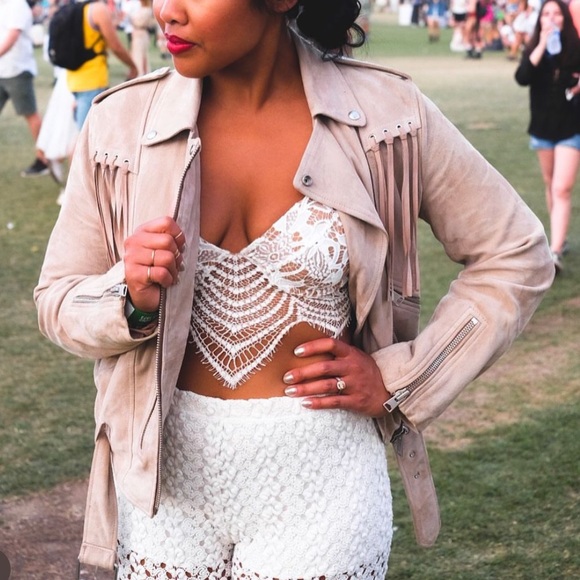 All Saints Balfern Suede Tassel Jacket in sz 8 - Picture 11 of 15